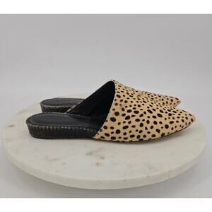 Dolce Vita Ekko Leopard Calf Hair Pointed Toe Slides